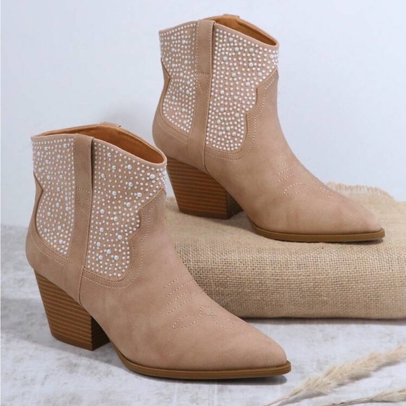 SHEIN Western style Slip On Chunky Heeled Boots - Picture 2 of 6